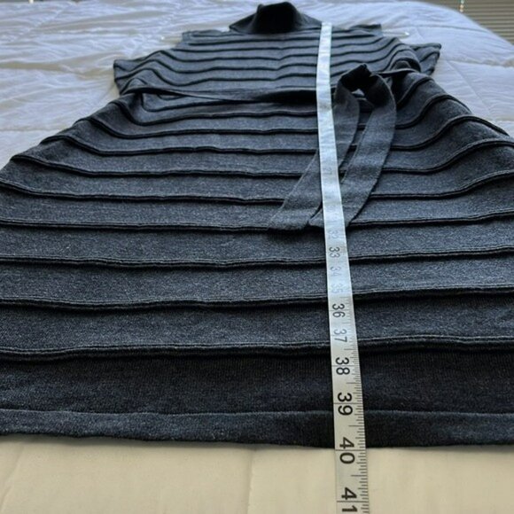 Calvin Klein Sweater Dress, Sleeveless Turtleneck, Matching Belt, Gray, Large - Picture 8 of 10